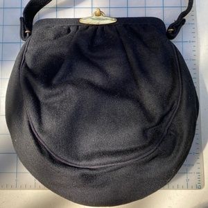 Black Cloth Purse - Round with Snap Closure